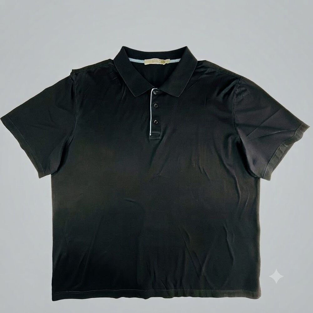 Raffi Polo Shirt Mens XXL Black Short Sleeve Collared Cotton Stretch Pullover